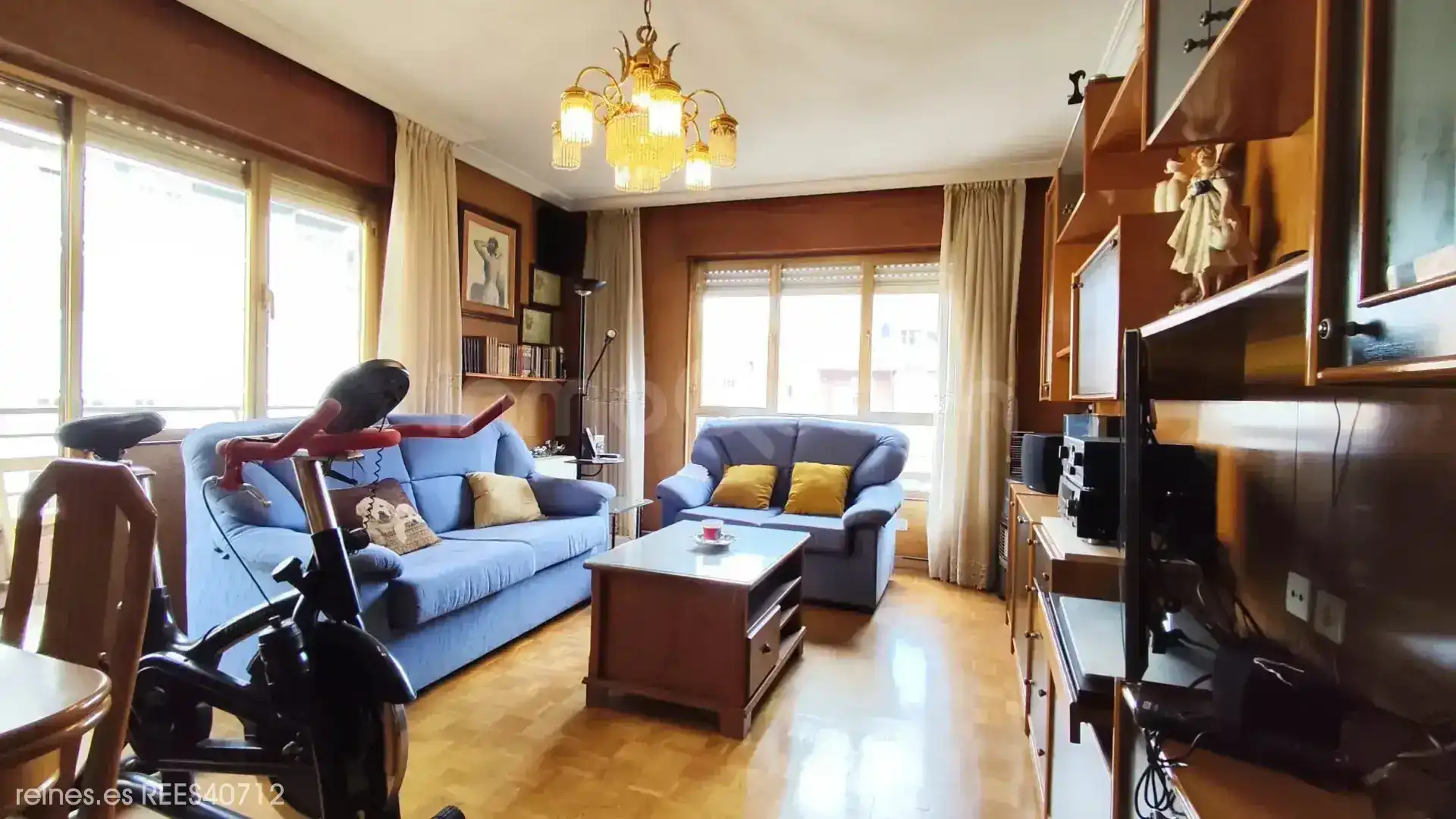 Sala de estar de Piso en venta en Mieres (Asturias) con Calefacción, Terraza y Amueblado