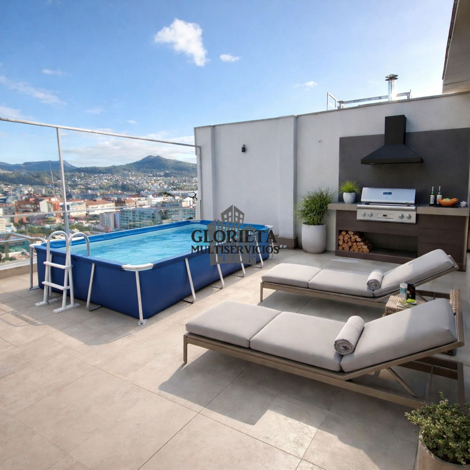 Swimming pool of Flat for sale in Vigo   with Heating, Parquet flooring and Terrace