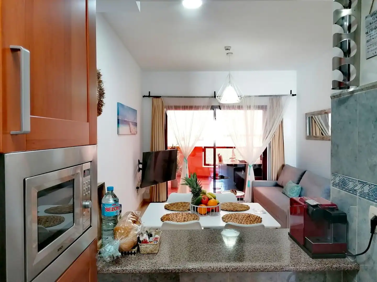 Wohnzimmer von Wohnung zum Verkauf in Manilva mit Klimaanlage, Terrasse und Möbliert