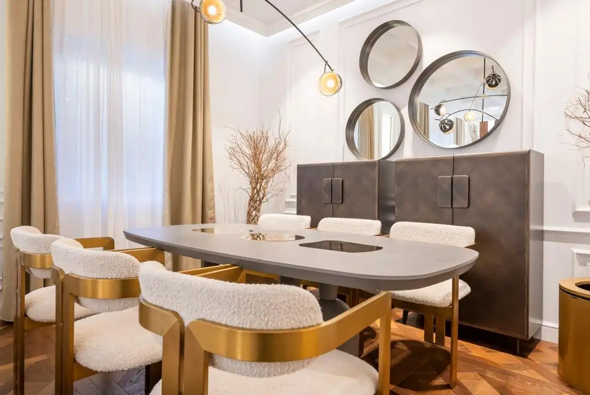 Esszimmer von Erdgeschoss zur Miete in Madrid mit Klimaanlage, Heizung und Terrasse