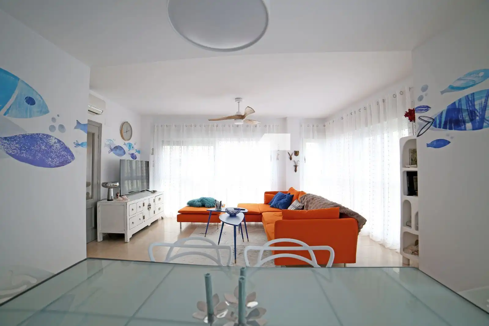 Sala de estar de Casa adosada en venta en Burriana / Borriana con Aire acondicionado, Calefacción y Amueblado