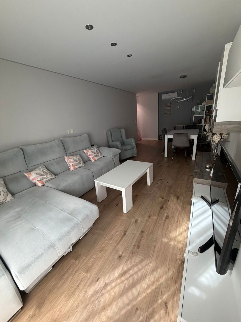 Living room of Flat for sale in  Albacete Capital  with Heating, Parquet flooring and Terrace