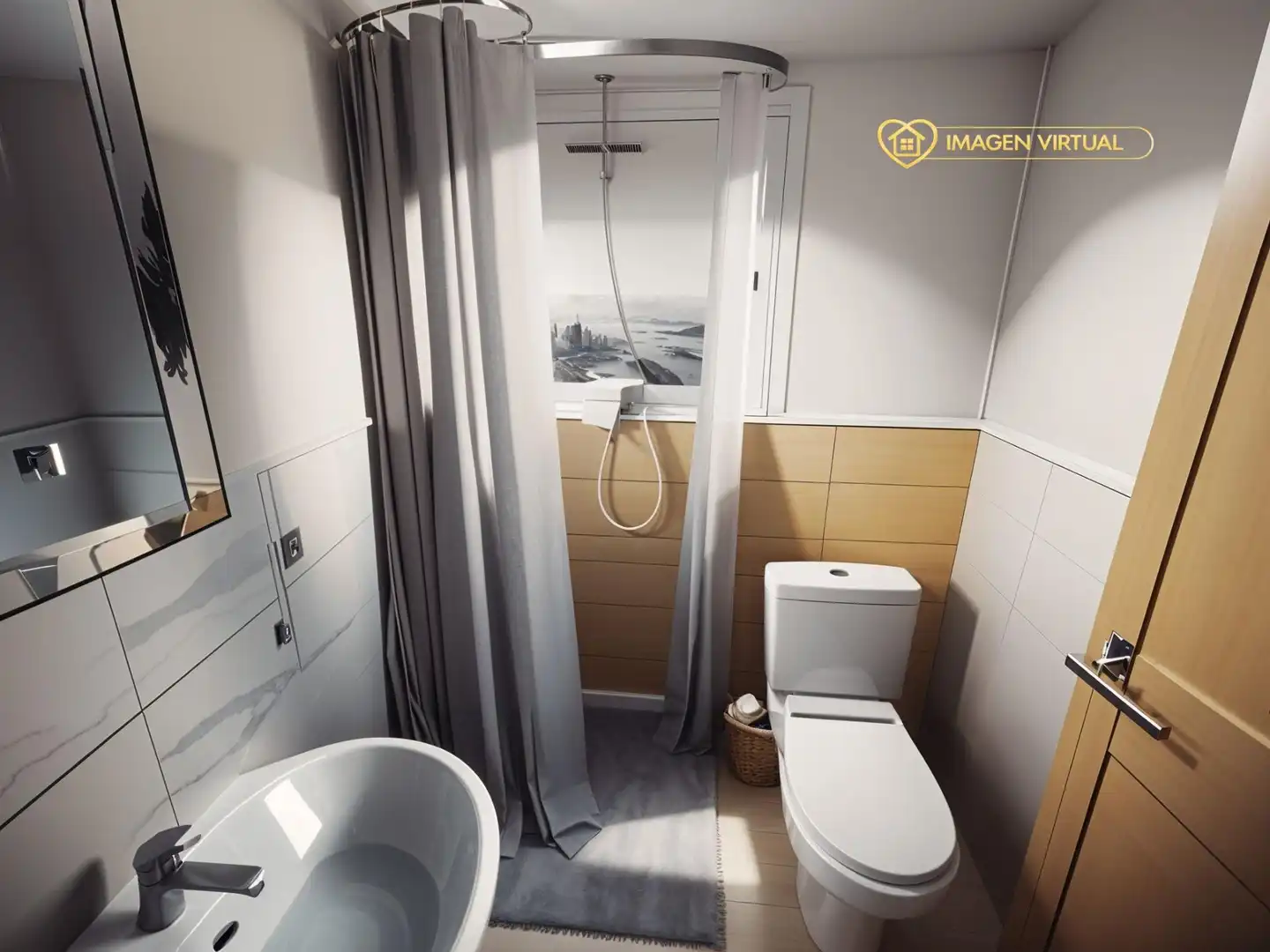 Badezimmer von Wohnung mieten mit Kaufoption in Vallirana mit Heizung, Ofen und Internet
