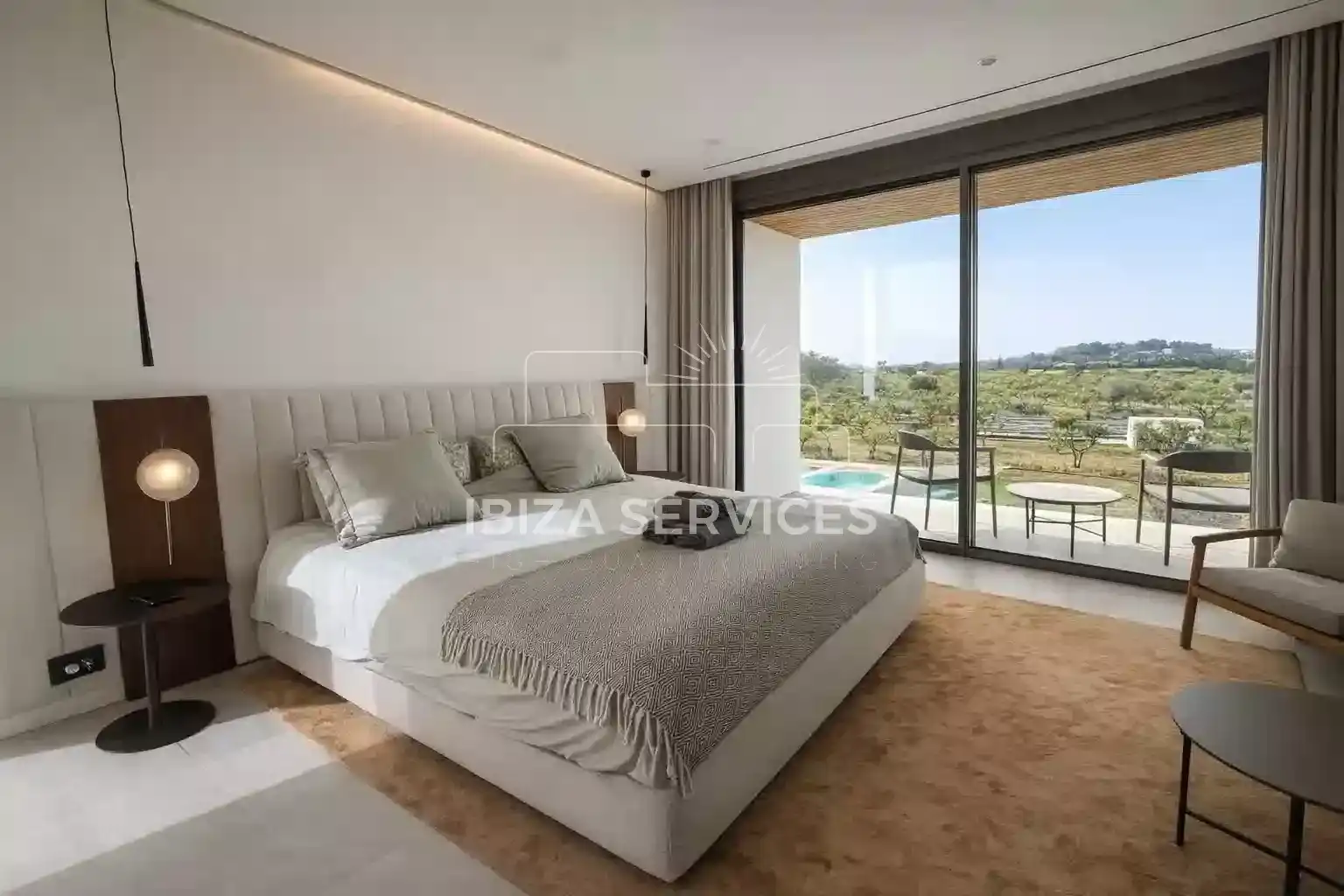 Bedroom of Houses for rent in Santa Eulària des Riu  with Air Conditioner, Private garden and Swimming Pool