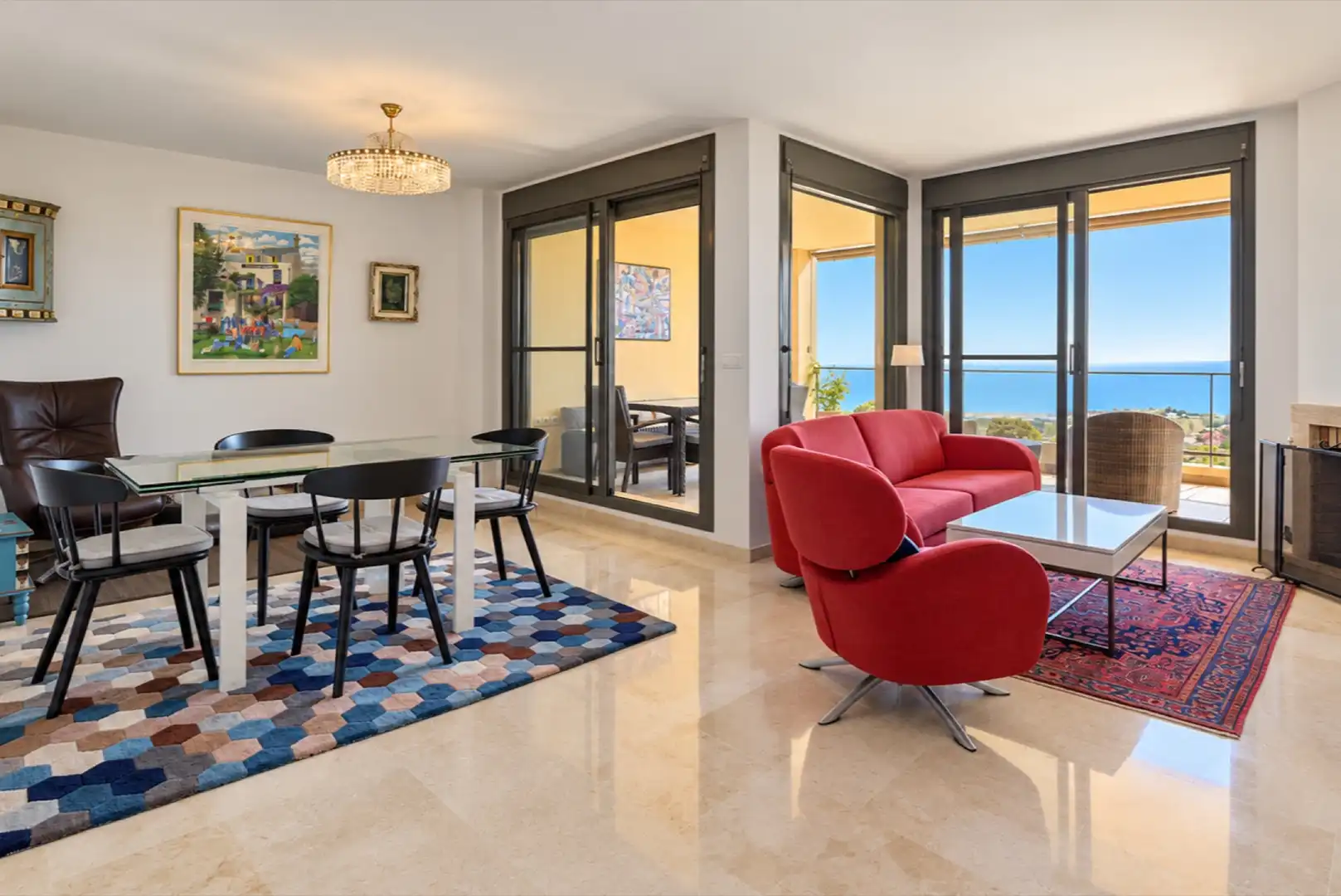 Living room of Apartments for sale in Calahonda 