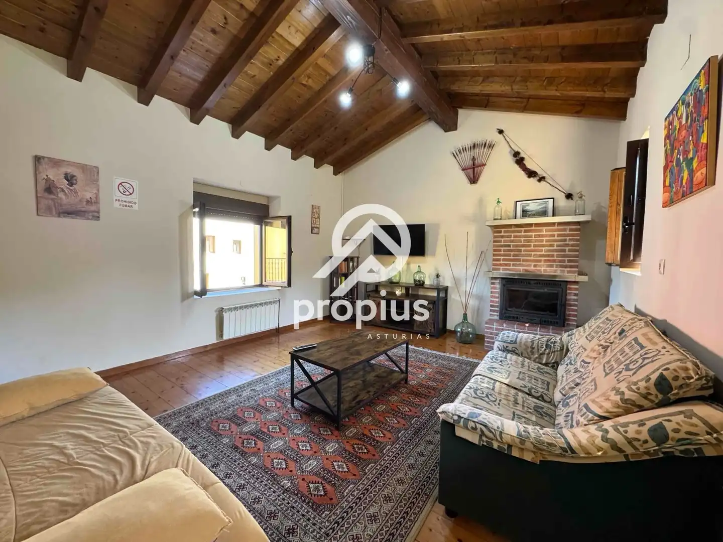 Living room of Houses for sale in Llanes  with Heating, Private garden and Parquet flooring