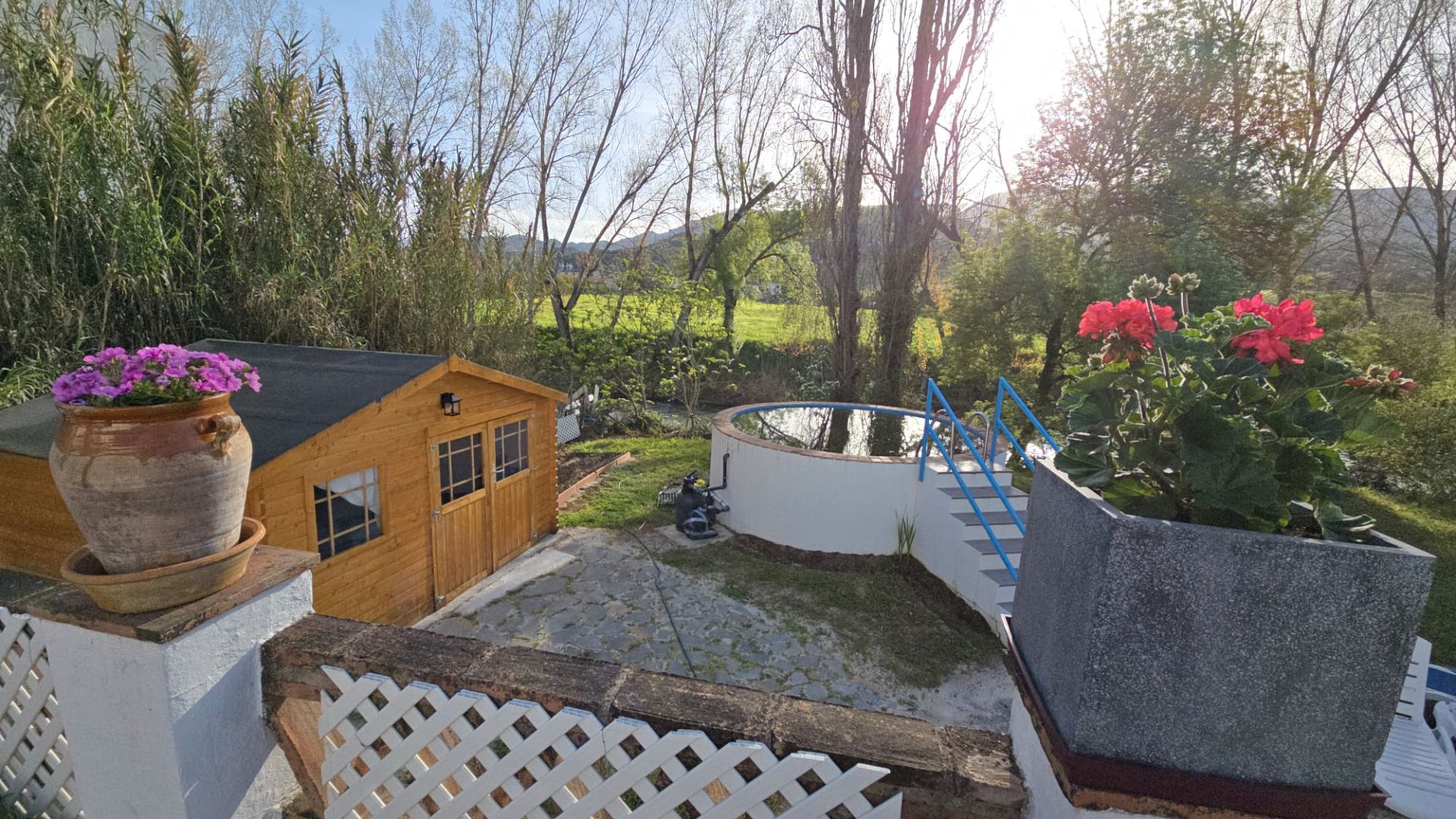 Jardí de Finca rústica en venda en Cortes de la Frontera amb Jardí privat, Terrassa i Piscina