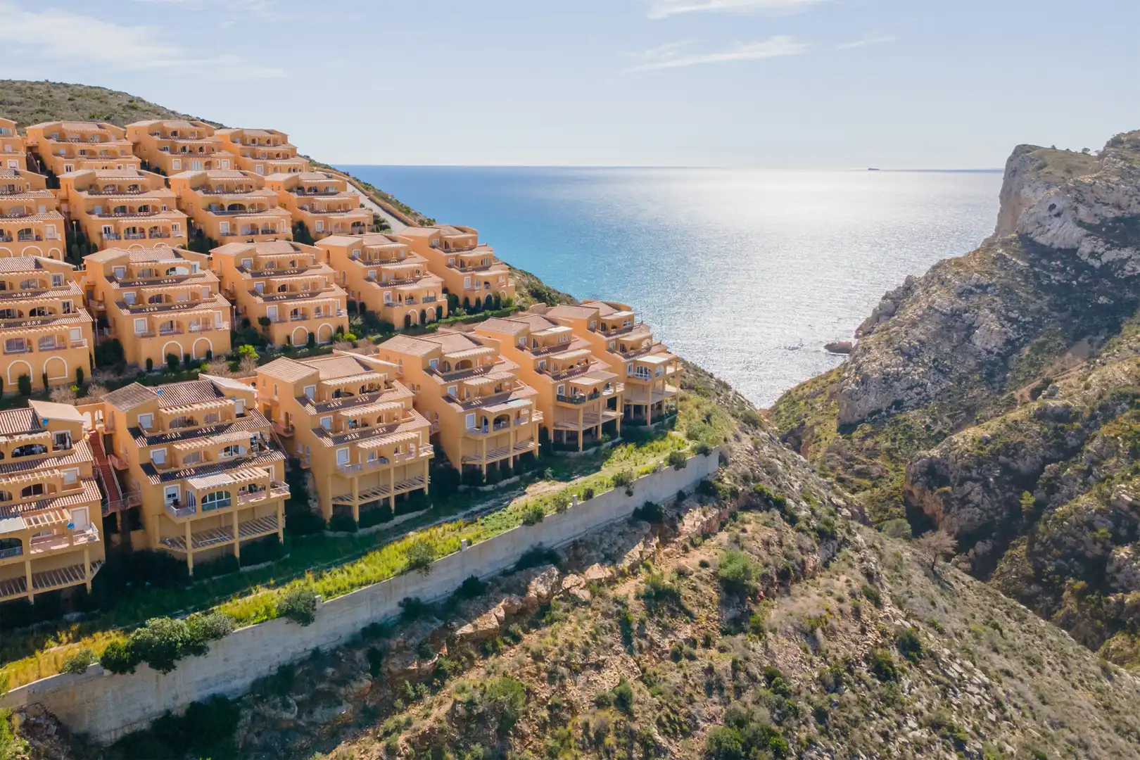 Exterior view of Apartments for sale in Benitachell / El Poble Nou de Benitatxell  with Air Conditioner, Terrace and Swimming Pool
