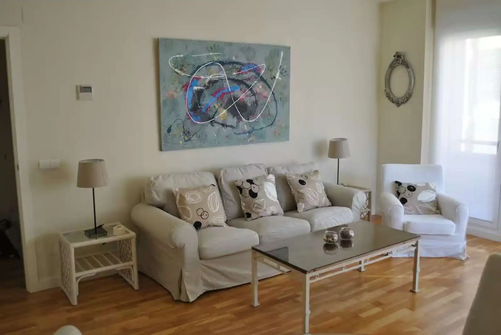 Sala de estar de Apartamento para compartir en Málaga Capital con Aire acondicionado, Terraza y Amueblado