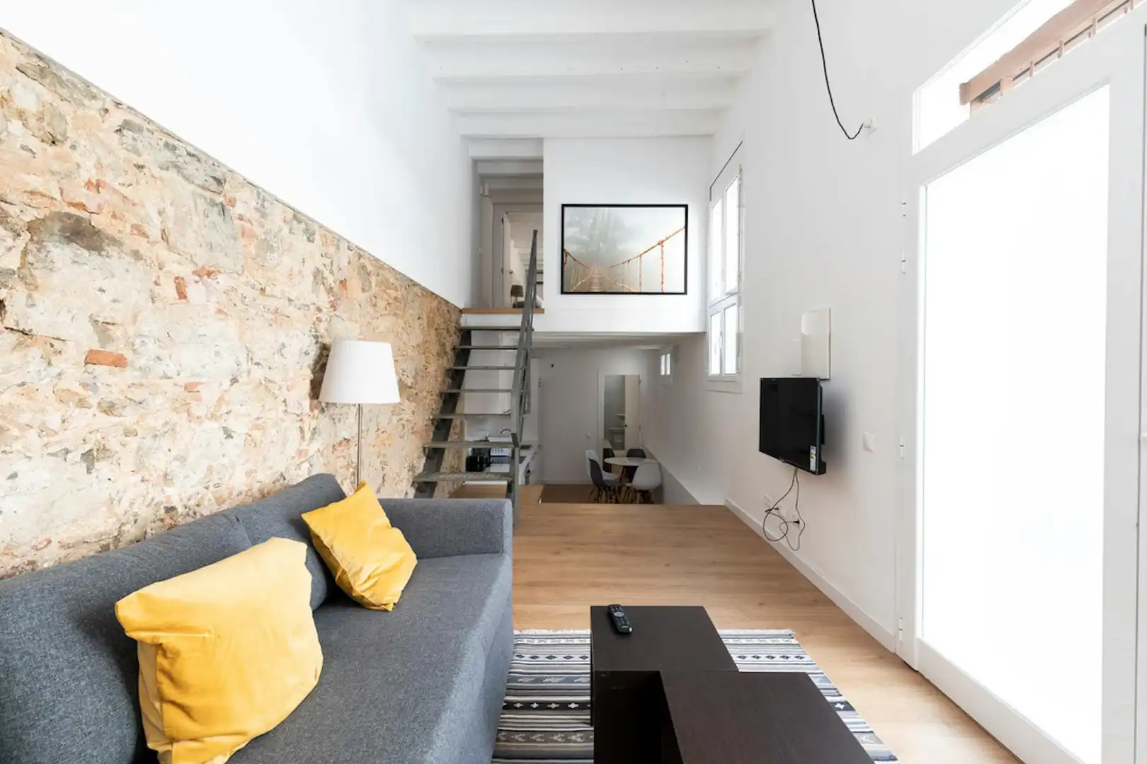Living room of Flat for rent in Barcelona  with Air Conditioner, Heating and Furnished