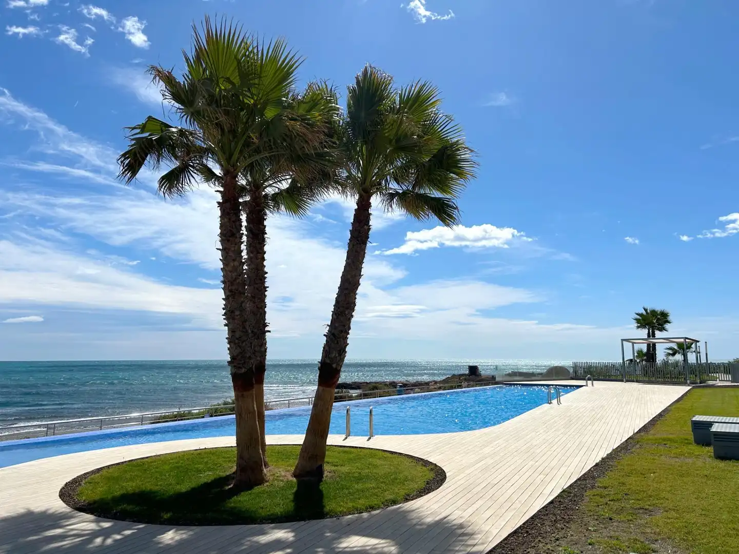 Schwimmbecken von Wohnungen zur Miete in Torrevieja mit Klimaanlage, Privatgarten und Terrasse