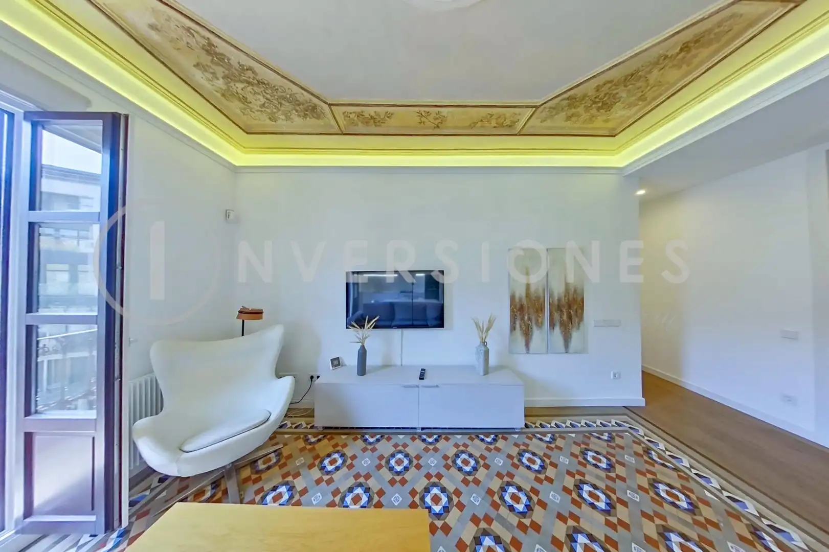 Sala de estar de Apartamento de alquiler en Barcelona con Aire acondicionado, Calefacción y Terraza