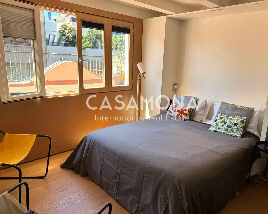 Schlafzimmer von Wohnungen zum Verkauf in Barcelona mit Klimaanlage und Terrasse
