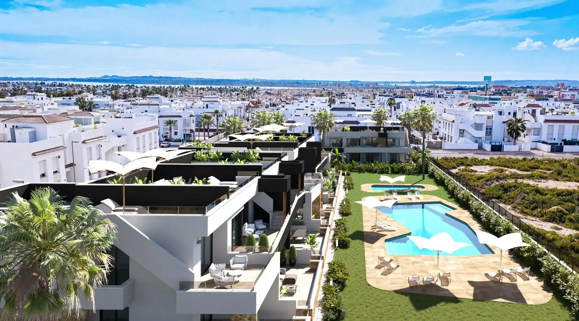 Vista exterior de Casa o xalet en venda en Rojales amb Aire condicionat, Jardí privat i Terrassa