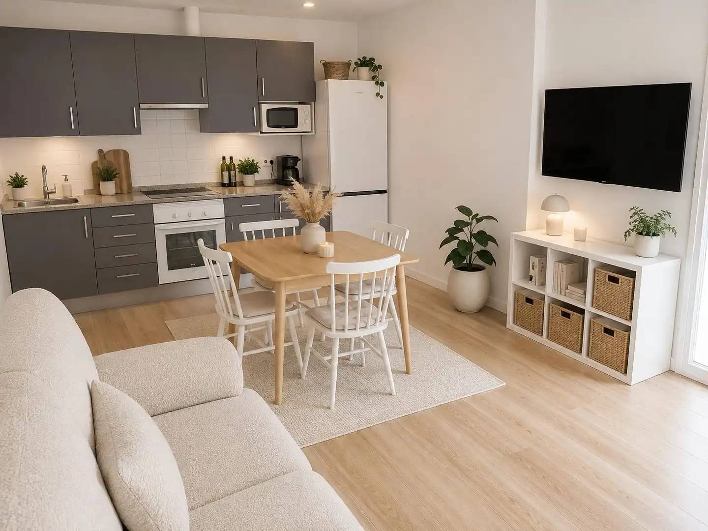 Sala d'estar de Pis en venda en San Vicente del Raspeig / Sant Vicent del Raspeig amb Parquet, Terrassa i Moblat