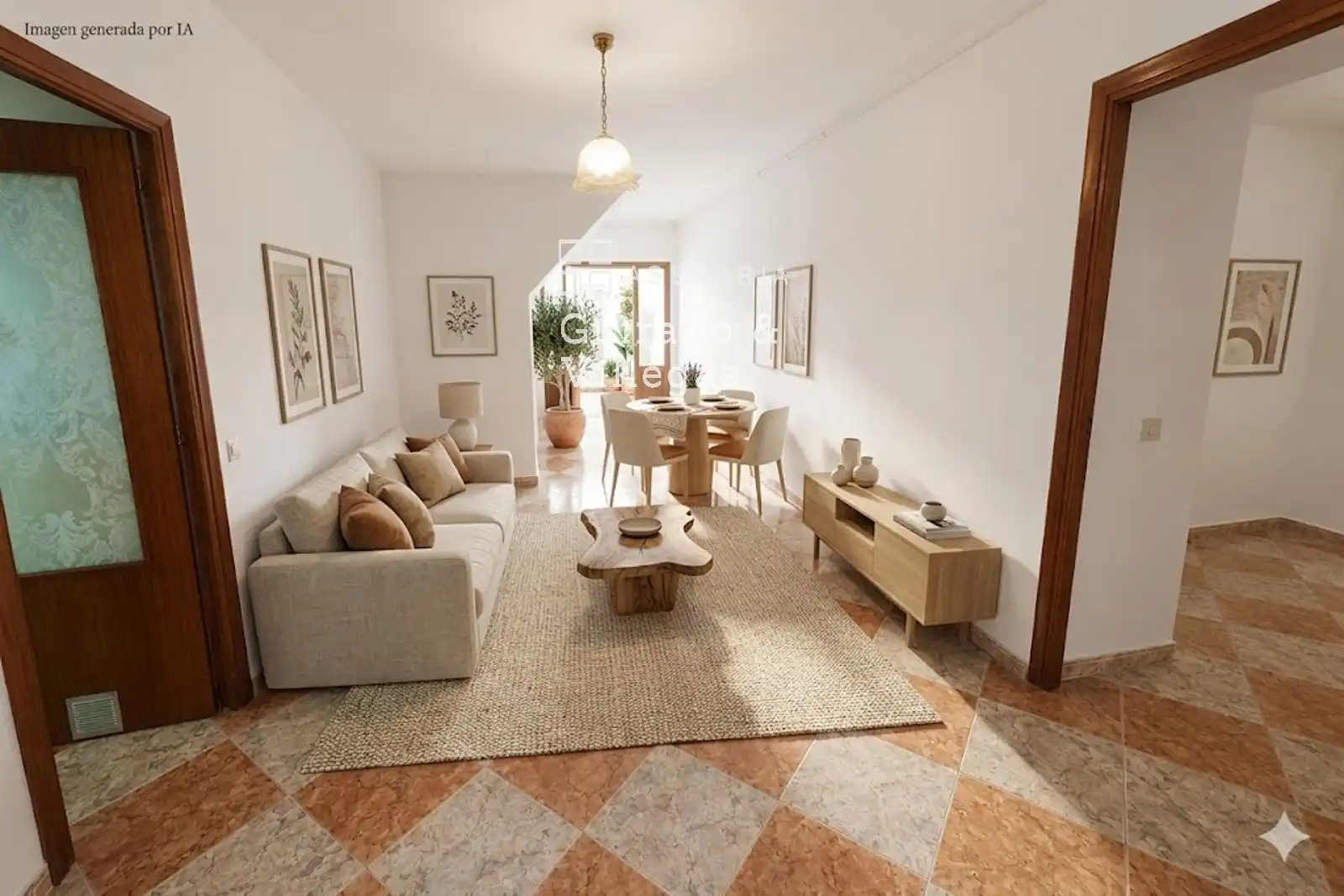 Wohnzimmer von Einfamilien-Reihenhaus zum Verkauf in Fines mit Abstellraum und Balkon