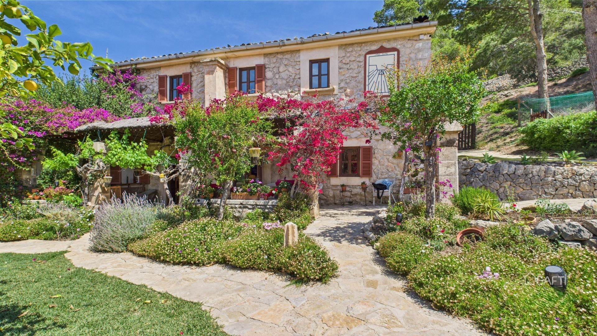 Jardí de Finca rústica en venda en Andratx amb Aire condicionat, Terrassa i Piscina