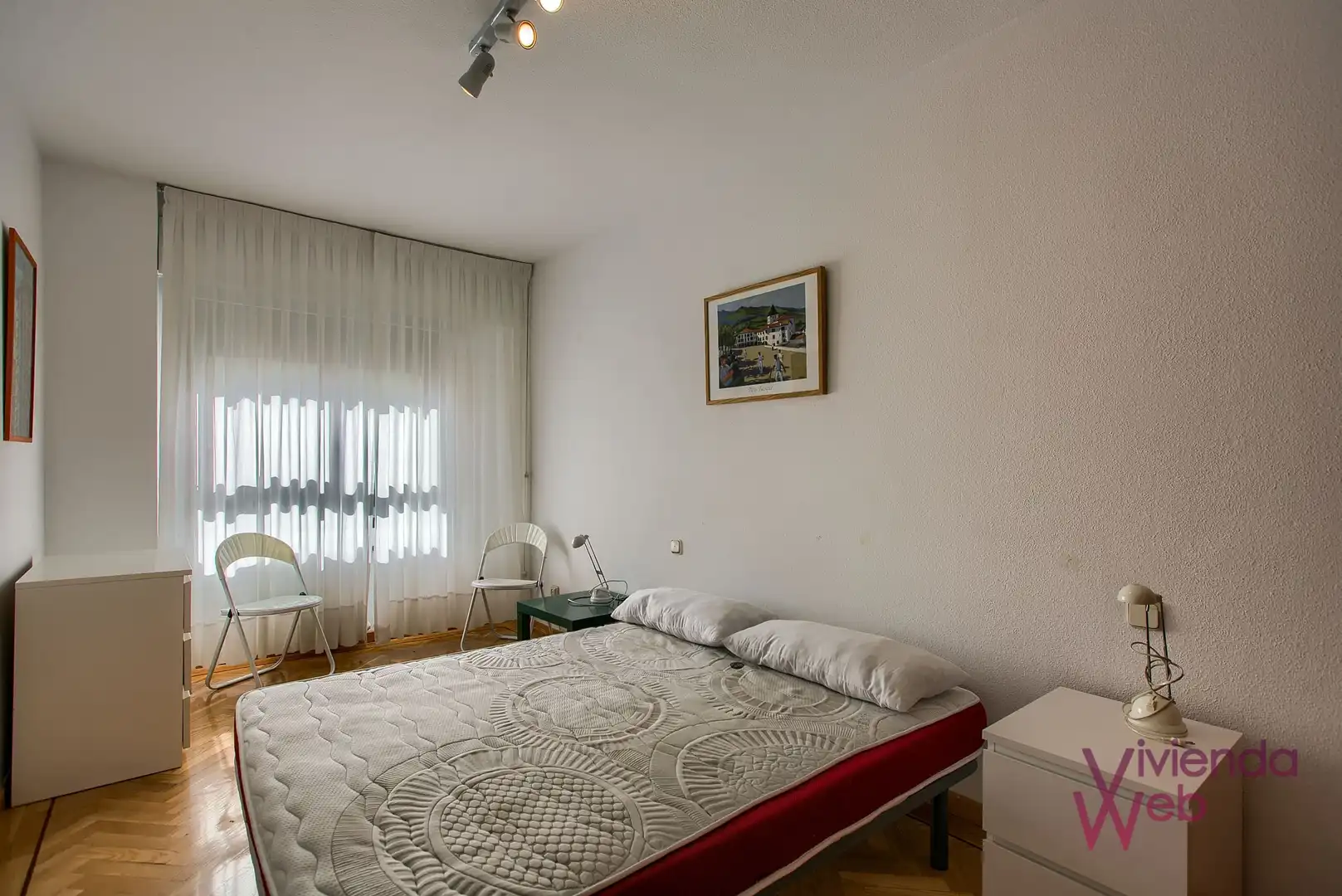 Schlafzimmer von Wohnung zur Miete in Madrid mit Klimaanlage, Heizung und Privatgarten