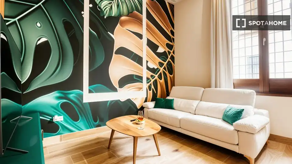 Sala d'estar de Apartament per a compartir en Altea amb Aire condicionat, Terrassa i Moblat