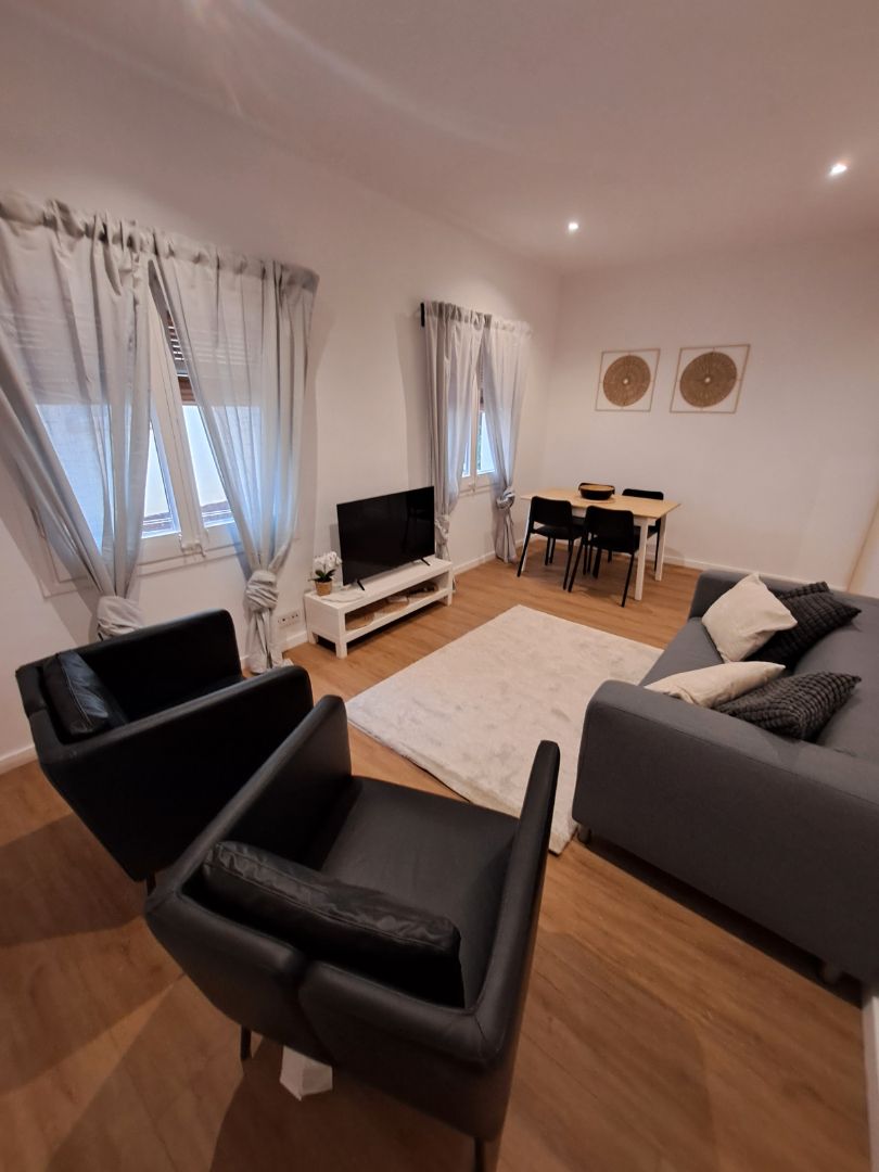 Sala d'estar de Pis de lloguer en  Barcelona Capital amb Aire condicionat, Calefacció i Parquet