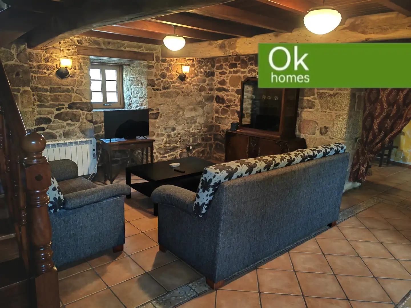 Wohnzimmer von Country house zum Verkauf in Guitiriz mit Heizung, Parkett und Abstellraum