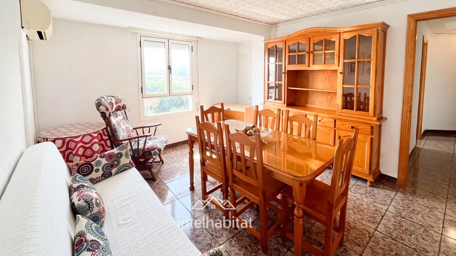 Dining room of Flat for sale in Gandia  with Air Conditioner, Furnished and Balcony