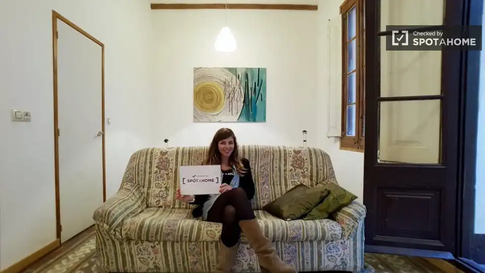 Sala de estar de Piso para compartir en Barcelona con Aire acondicionado, Calefacción y Terraza