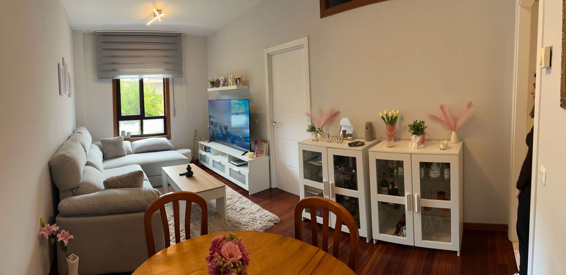 Sala de estar de Piso de alquiler en Santiago de Compostela  con Calefacción, Parquet y Amueblado