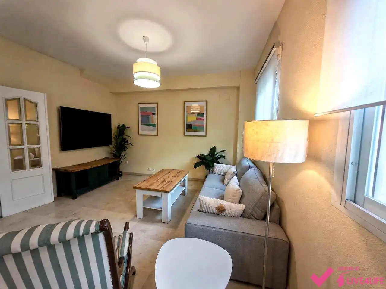 Wohnzimmer von Maisonette zur Miete in Sevilla mit Klimaanlage, Terrasse und Möbliert