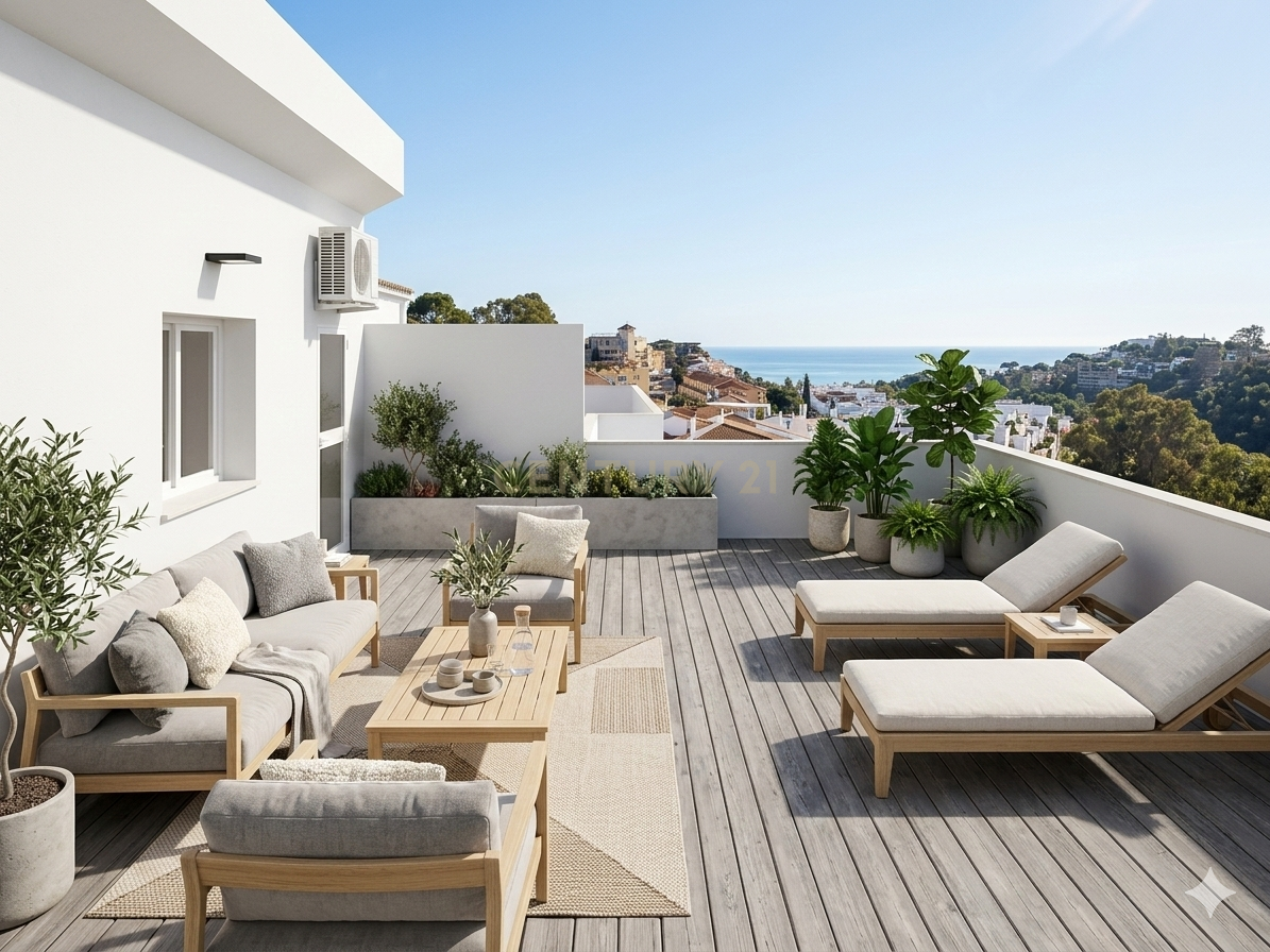 Terrace of Apartment for sale in Benalmádena  with Air Conditioner, Storage room and Swimming Pool