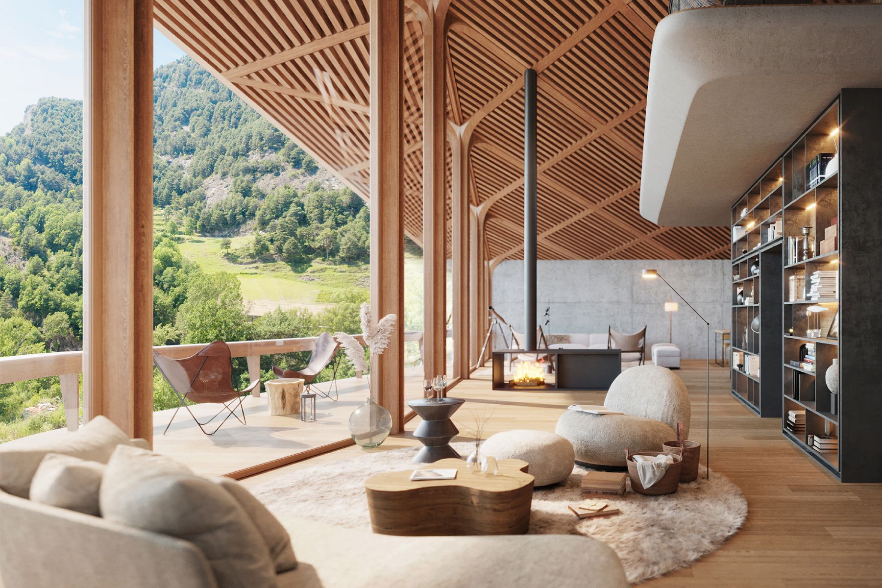 Living room of Duplex for sale in Ordino  with Air Conditioner, Heating and Parquet flooring