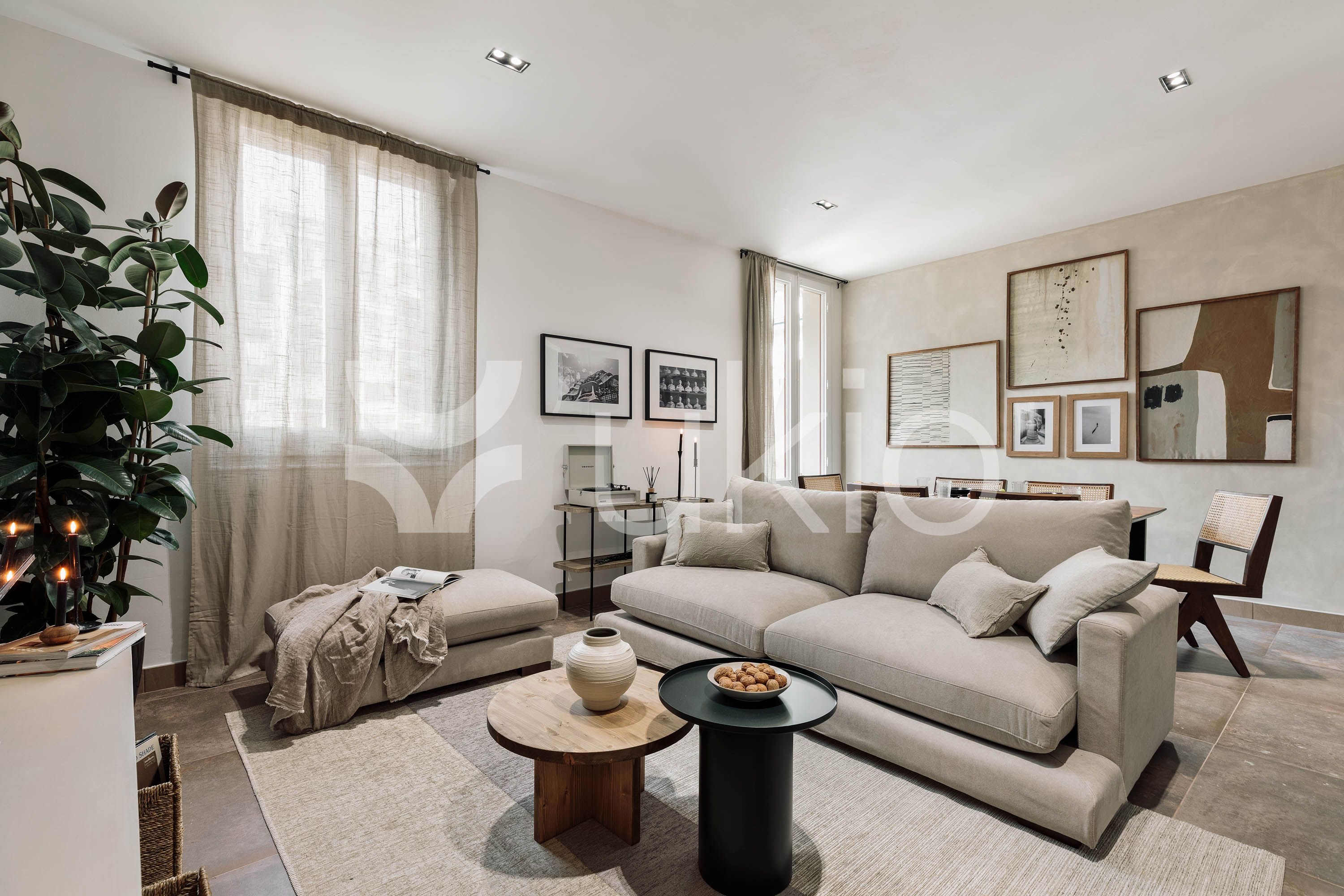 Sala d'estar de Apartament de lloguer en  Barcelona Capital amb Aire condicionat, Calefacció i Moblat