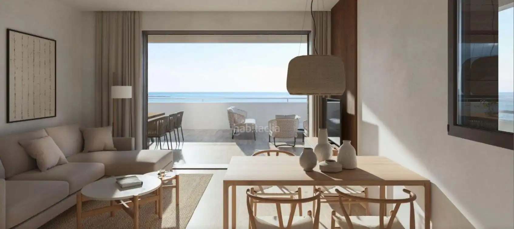 Sala d'estar de Apartament en venda en Moncofa amb Aire condicionat, Jardí privat i Terrassa
