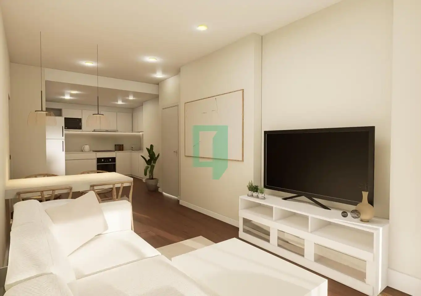Wohnzimmer von Dachboden zum Verkauf in Badalona mit Klimaanlage