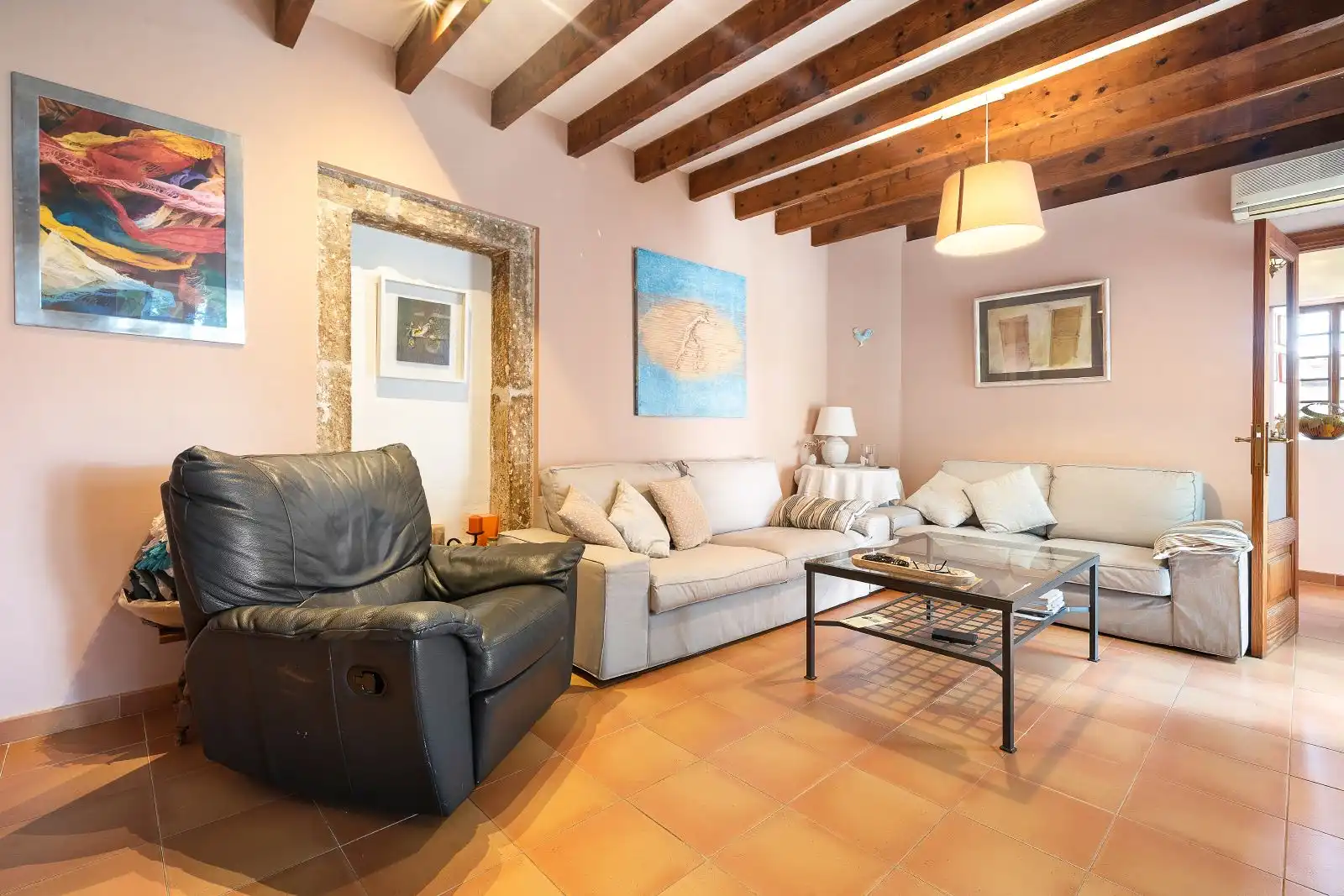 Sala d'estar de Casa adosada en venda en Pollença amb Aire condicionat, Calefacció i Jardí privat