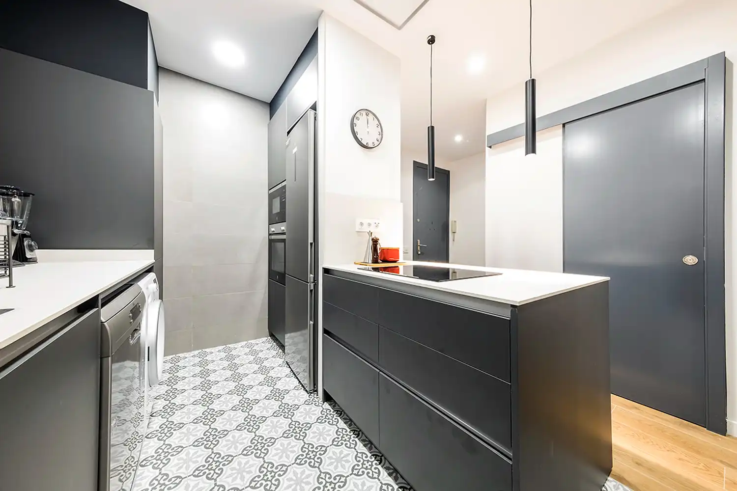 Cocina de Piso de alquiler en Barcelona con Aire acondicionado, Calefacción y Parquet