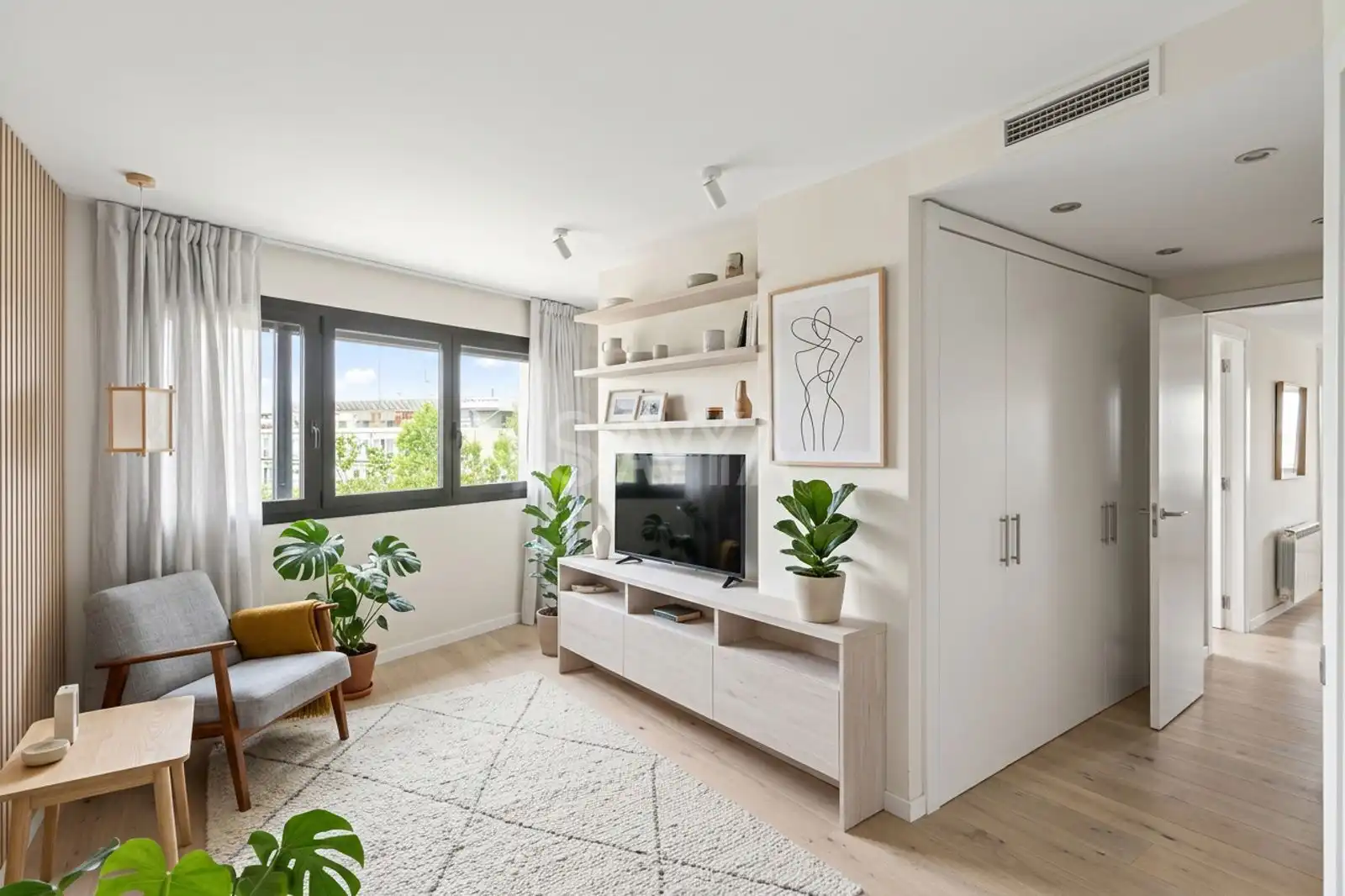 Sala de estar de Casa o chalet en venta en Barcelona con Aire acondicionado, Terraza y Trastero