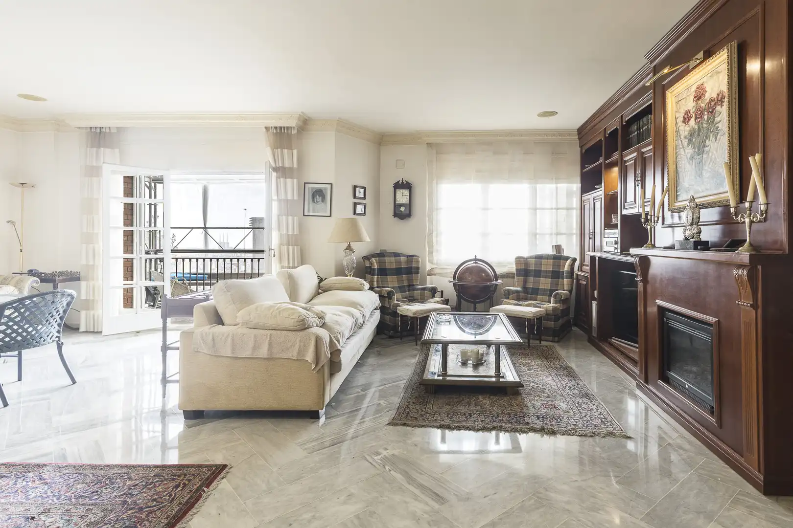 Sala de estar de Piso en venta en Barcelona con Calefacción, Jardín privado y Terraza