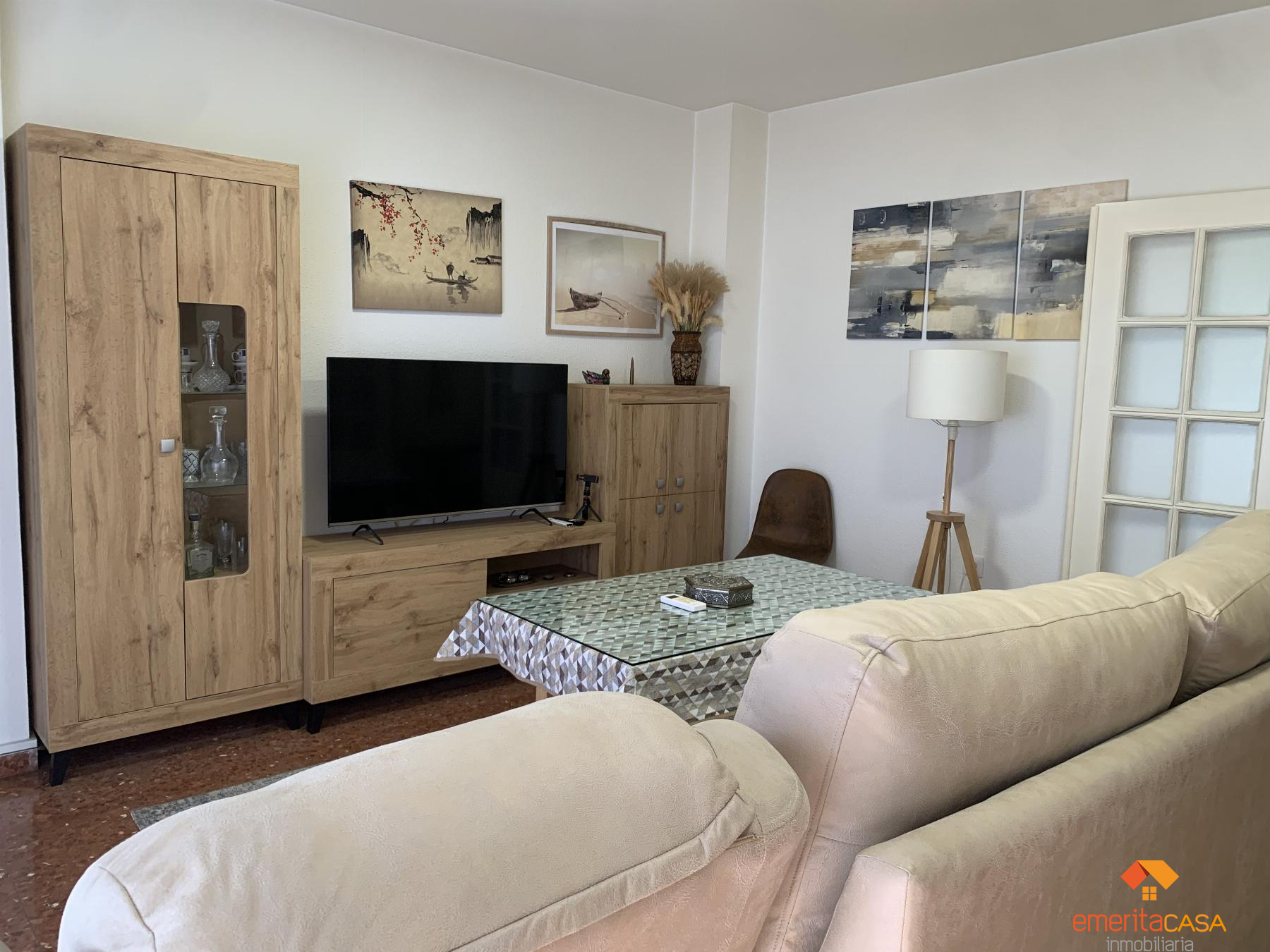 Living room of Flat for sale in Almendralejo  with Furnished and Balcony