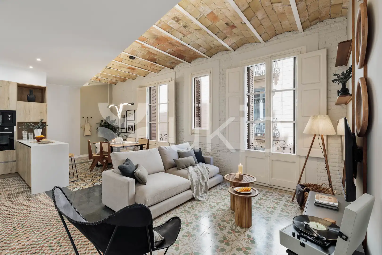 Living room of Apartments for rent in Barcelona  with Air Conditioner, Heating and Furnished