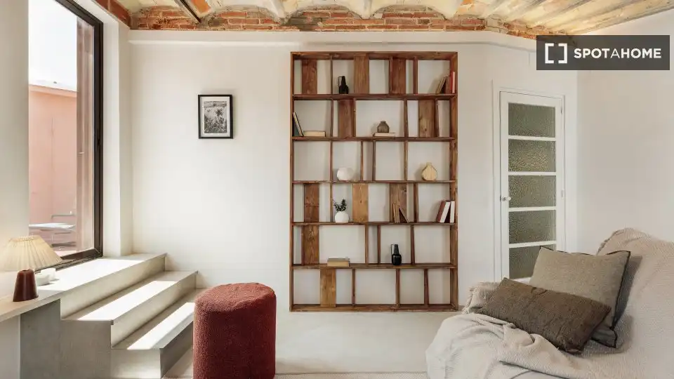 Sala de estar de Piso de alquiler en Barcelona con Aire acondicionado, Calefacción y Amueblado