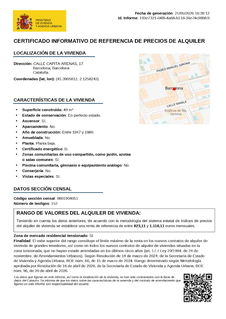 Piso de alquiler en Calle del Capitán Arenas, 17, Pedralbes