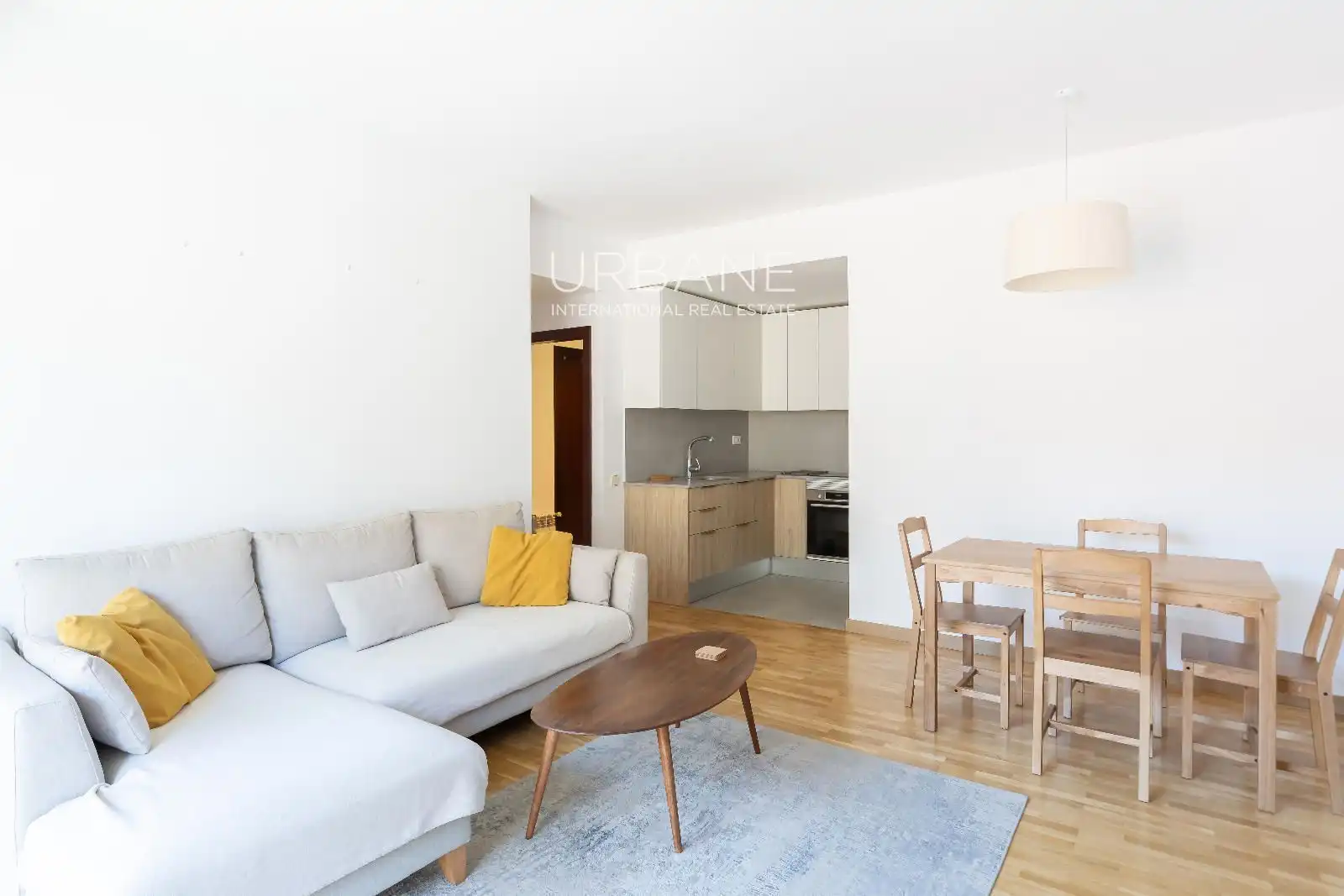 Living room of Flat for rent in Barcelona  with Air Conditioner, Terrace and Furnished
