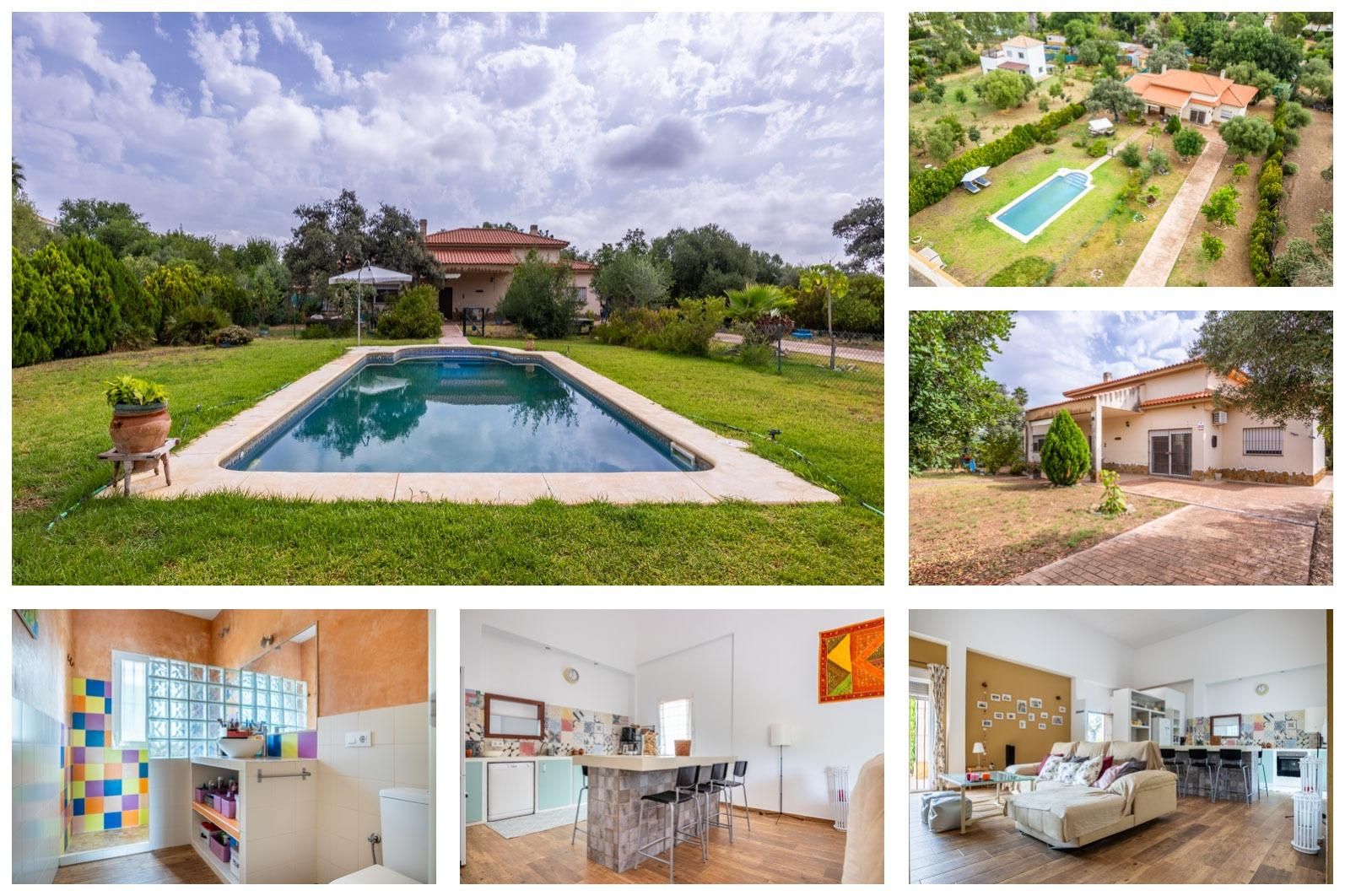 Exterior view of House or chalet for sale in Sanlúcar la Mayor  with Air Conditioner, Heating and Private garden