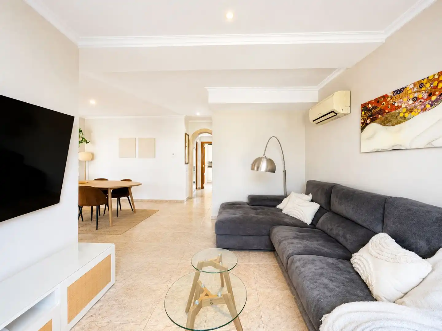 Sala de estar de Casa adosada en venta en Jávea / Xàbia con Aire acondicionado, Calefacción y Piscina