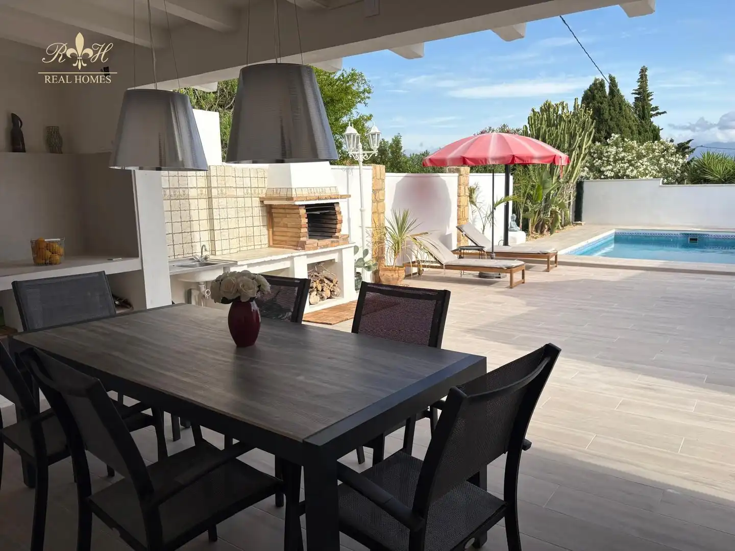 Terrasse von Haus oder Chalet zur Miete in L'Alfàs del Pi mit Klimaanlage, Terrasse und Schwimmbad