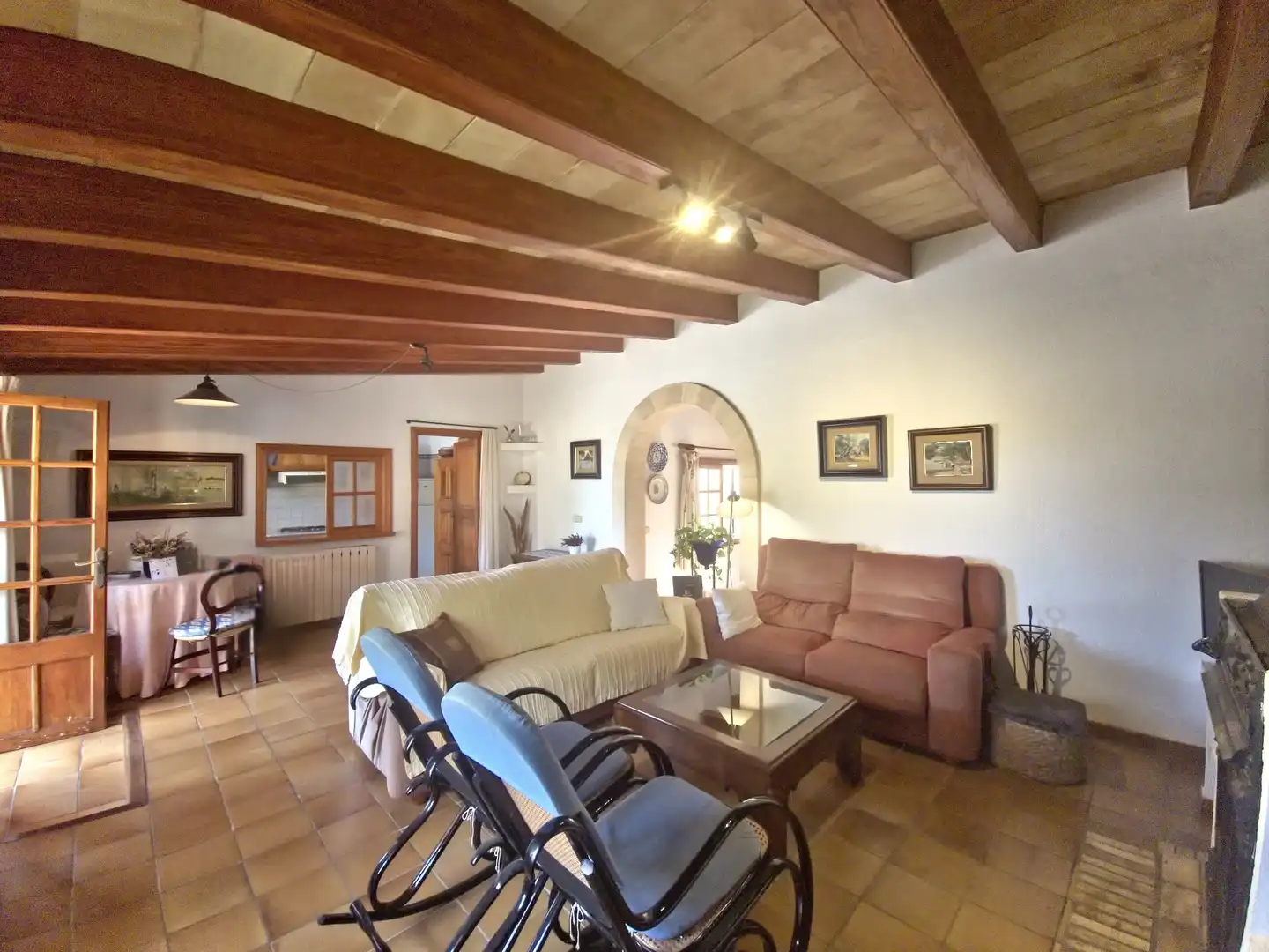 Sala d'estar de Finca rústica en venda en Son Servera amb Calefacció, Terrassa i Traster