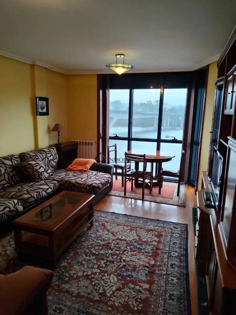 Wohnzimmer von Wohnung zur Miete in Pontevedra Capital  mit Heizung, Parkett und Terrasse