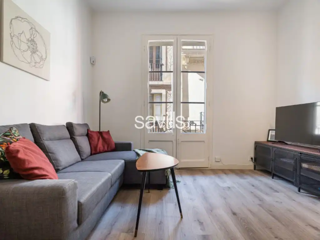 Wohnzimmer von Wohnungen zum Verkauf in Barcelona mit Möbliert und Balkon