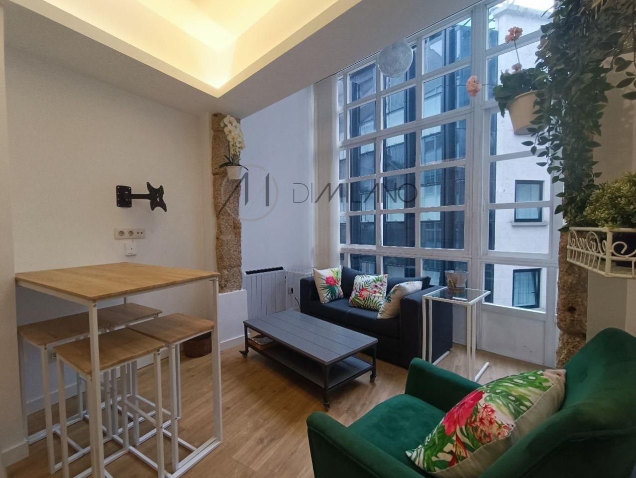 Sala d'estar de Apartament de lloguer en Vigo  amb Calefacció i Moblat